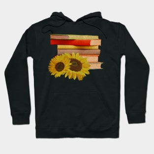 Books and sunflowers vintage Hoodie